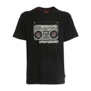 Radio Print Jersey T-Shirt Sprayground , Black , Heren