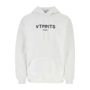 Oversized Wit Katoenmix Hoodie Vtmnts , White , Heren