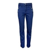 Aansluitende Denim Jeans 2-Biz , Blue , Dames