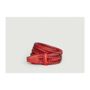 Elastische gevlochten lederen Riem Anderson's , Red , Heren