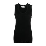 Zwarte Rib Vest Mouwloze Top Studio Nicholson , Black , Dames