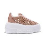 Innovatieve Vegan Leren Sneakers Casadei , Brown , Dames