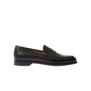 Handgemaakte krokodillenprint loafers Scarosso , Black , Heren