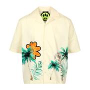 Katoenen shirt met palmboomprint Barrow , Beige , Heren