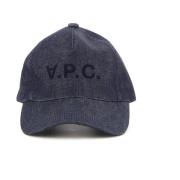 Denim Baseball Hat Stijlvol Logo Detail A.p.c. , Blue , Heren