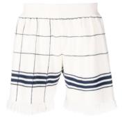 Franje Grid Casual Shorts Maison Margiela , White , Heren