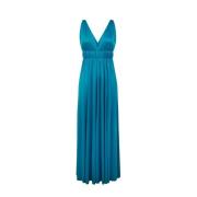 Elegante Turquoise Midi Jurk P.a.r.o.s.h. , Blue , Dames