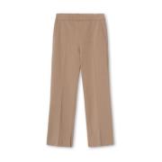 Natuur Jersey Broek met Wijde Pijpen Graumann , Beige , Dames