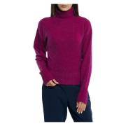 Coltrui met hoge kraag van wolmix Ottod'Ame , Purple , Dames