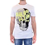 T-shirt met schedelafdruk Philipp Plein , White , Heren