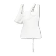 Asymmetrische tweelaagse top The Attico , White , Dames