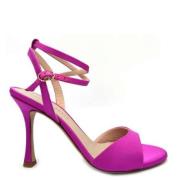 Barbie Pink Satijnen Hoge Hak Sandalen Roberto Festa , Purple , Dames