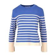 Ronde hals gekweek Kaos , Blue , Dames