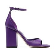 Mauve Leren Fiona Sandalen Paris Texas , Purple , Dames