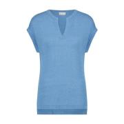 Veelzijdige Gebreide Vest | Lichtblauw Jane Lushka , Blue , Dames