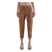 Losvallende enkellange boyfriend jeans met juweelknoop Dondup , Brown ...