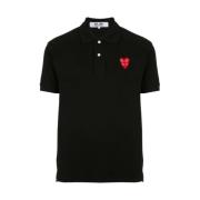 Embroidered Logo Polo Shirt Comme des Garçons Play , Black , Heren