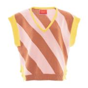 Veneziana Argyle Gilet Sweater La DoubleJ , Pink , Dames