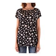 Oversized Polkadot Blouse Aspesi , Black , Dames