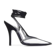 Zwarte kristallen strass enkelbandpumps The Attico , Black , Dames