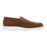 Elegante Suède Loafers Santoni , Brown , Heren