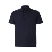 Casual Crepe Polo Shirt Herno , Blue , Heren