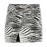 Clow Zebra-Print Mini Rok The Attico , Black , Dames