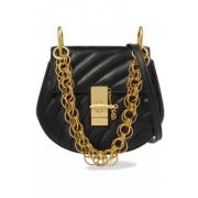 Mini Drew Bijou Stucco Crossbody Tas Chloé , Black , Dames