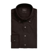 Slim Fit Flanellen Overhemd met Button-Down Kraag Oscar Jacobson , Bro...