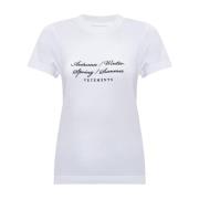 T-shirt met logo Vetements , White , Dames