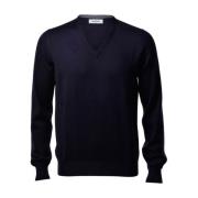 V-neck Knitwear Gran Sasso , Blue , Heren