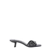 Hoge Hak Eyelet Mule By FAR , Black , Dames