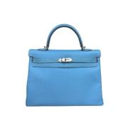 Pre-owned Leather handbags Hermès Vintage , Blue , Dames