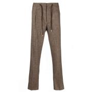 Bruine Alpaca Wol Broek Lardini , Brown , Heren