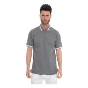 Polo Met Korte Mouwen En Halve Rits Kiton , Gray , Heren