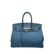 Pre-owned Leather handbags Hermès Vintage , Blue , Dames