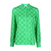 Groene Strass-Verfraaide Overhemd met Lange Mouwen P.a.r.o.s.h. , Gree...