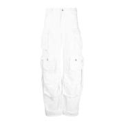 Witte katoenen cargobroek The Attico , White , Dames