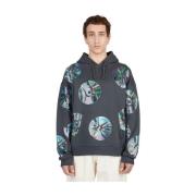 Speelse Grafische Print Hoodie JW Anderson , Gray , Heren