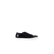 Navy Patina Leren Sneakers National Standard , Black , Heren