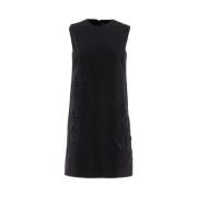 Zachte Wol Geborduurde Mini Jurk Ermanno Scervino , Black , Dames