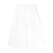 Witte Geplooide Uitlopende Bermuda Shorts Comme des Garçons , White , ...