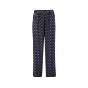 Pyjama Print leren broek Aspesi , Blue , Dames