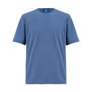 Katoenen Crew Neck T-shirt Kiton , Blue , Heren