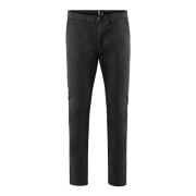 Slim Fit Chino Broek in Gabardine BomBoogie , Black , Heren