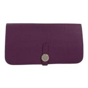 Tweedehands Lilla skinn Hermes portemonnee Hermès Vintage , Purple , D...