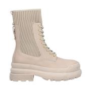 Beige Leren Enkellaarsjes Liu Jo , Beige , Dames