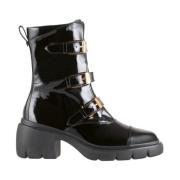 Zwarte Biker Booties - Dames Enkellaarzen Högl , Black , Dames