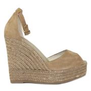 Wedges Espadrilles , Brown , Dames