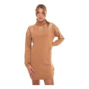 Pailletten Mock Coltrui Jurk Liu Jo , Brown , Dames